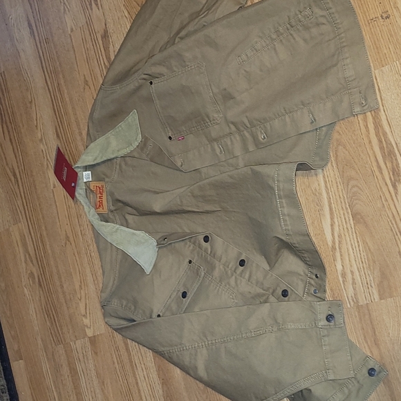 New Corduroy collared Levi's tan denim jacket sizes XL, XXL and XXXL - Picture 7 of 8